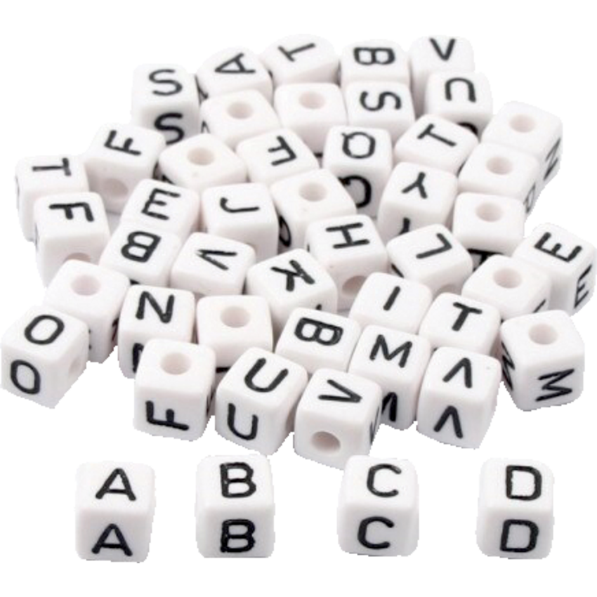 ArtWorks Letters/Alphabet Wood Beads White 250/pkg