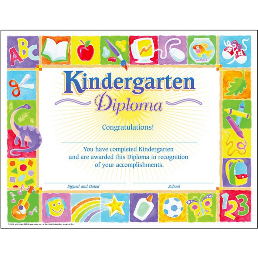 Trend® PK-K Certificates & Diplomas Classic Kindergarten Diploma 8-1/2" x 11" 30/pkg