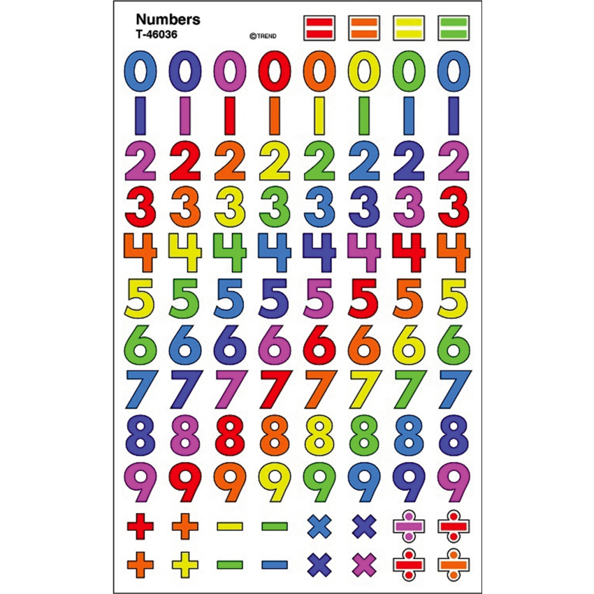 Trend® superShapes Numbers Stickers 800/pkg