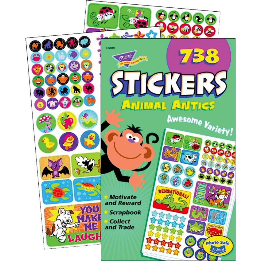 Trend® Animal Antics Sticker Pads 738 stickers/pad
