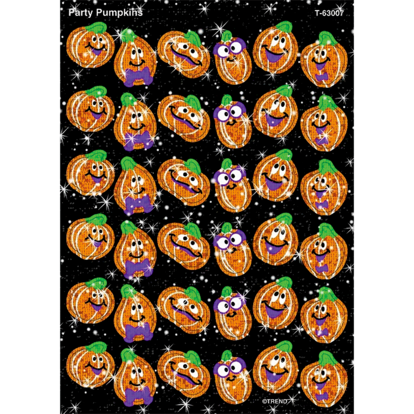 Trend® Sparkle Party Pumpkins Stickers® 72/pkg