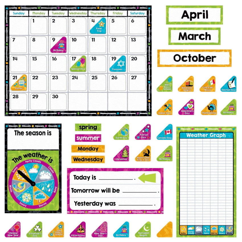 Trend® Color Harmony™ Calendar Bulletin Board Set 106 pieces/set