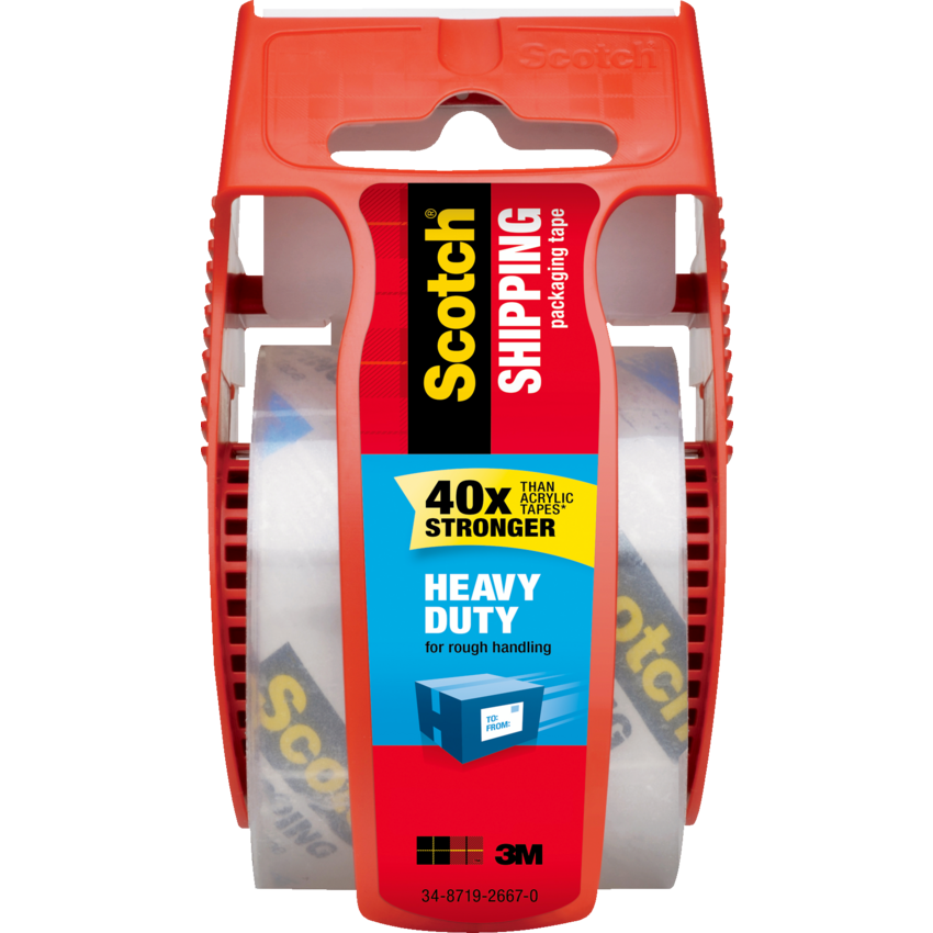 Scotch® Heavy Duty Shipping Tape with Dispenser 48 mm x 50 m Clear