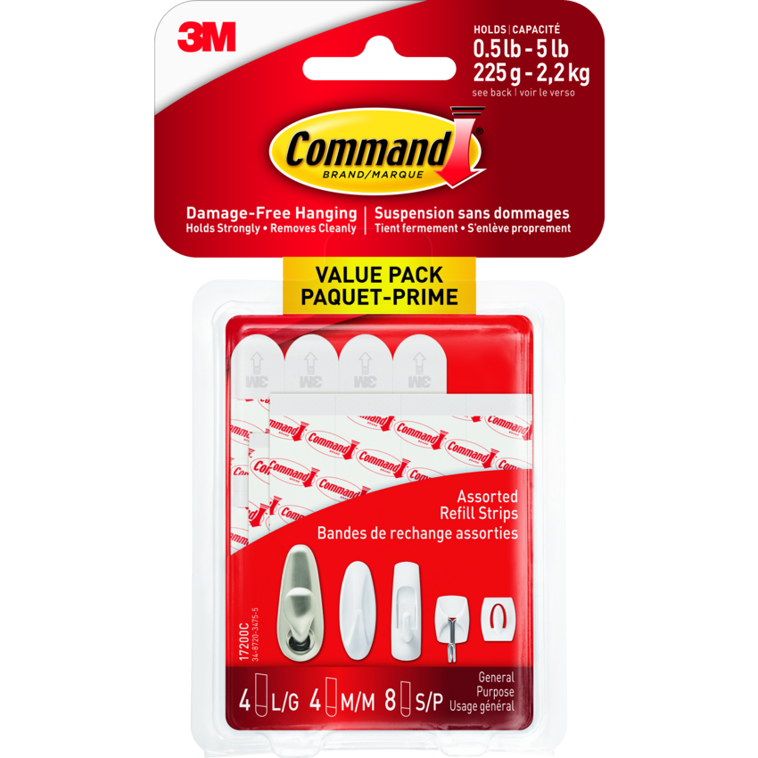 Command™ Adhesive Replacement Strips 16/pkg