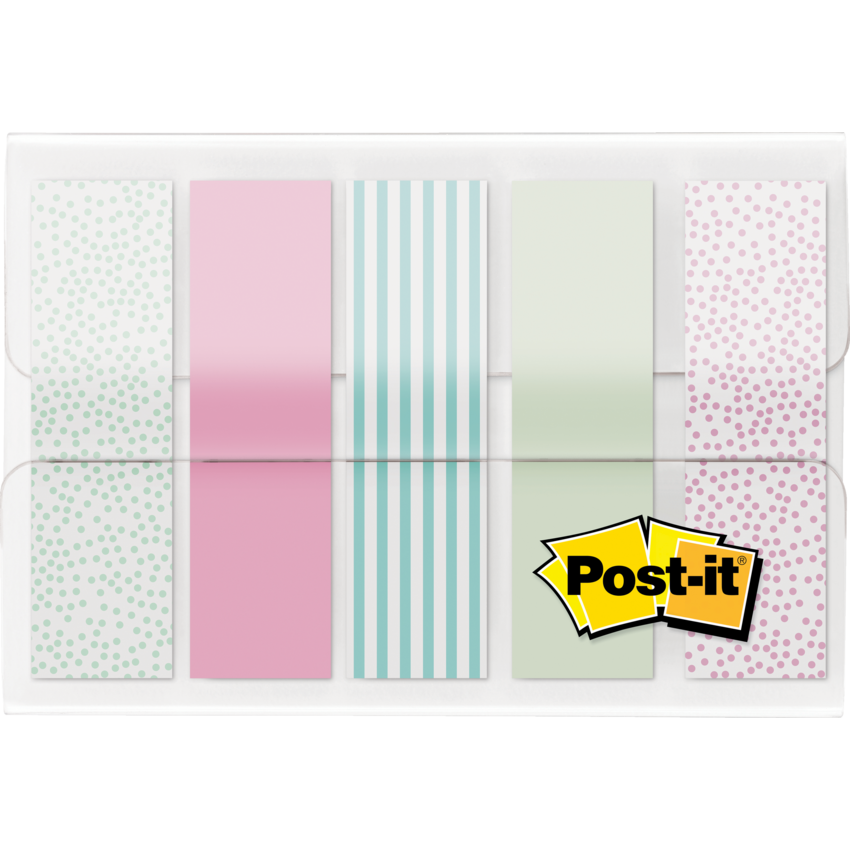 Post-it® Designer Flags 1/2" 20 Flags per Dispenser Assorted Pastel Gradient Colours 5 dispensers/pkg