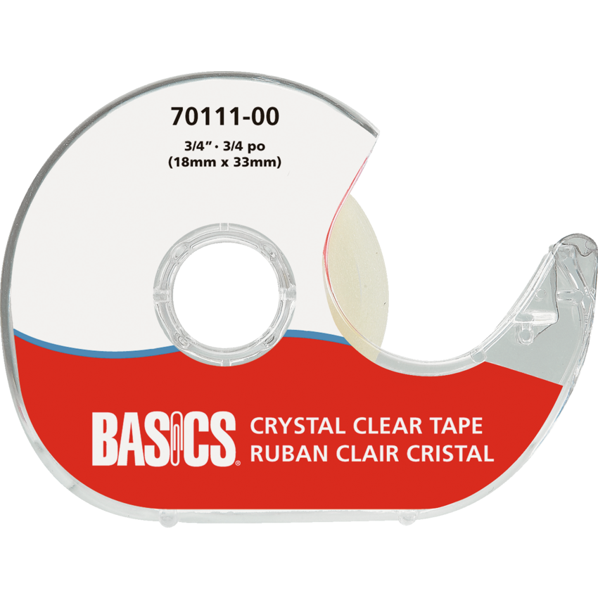 Basics® Crystal Clear Tape Dispenser 3/4" (18 mm x 33 m)