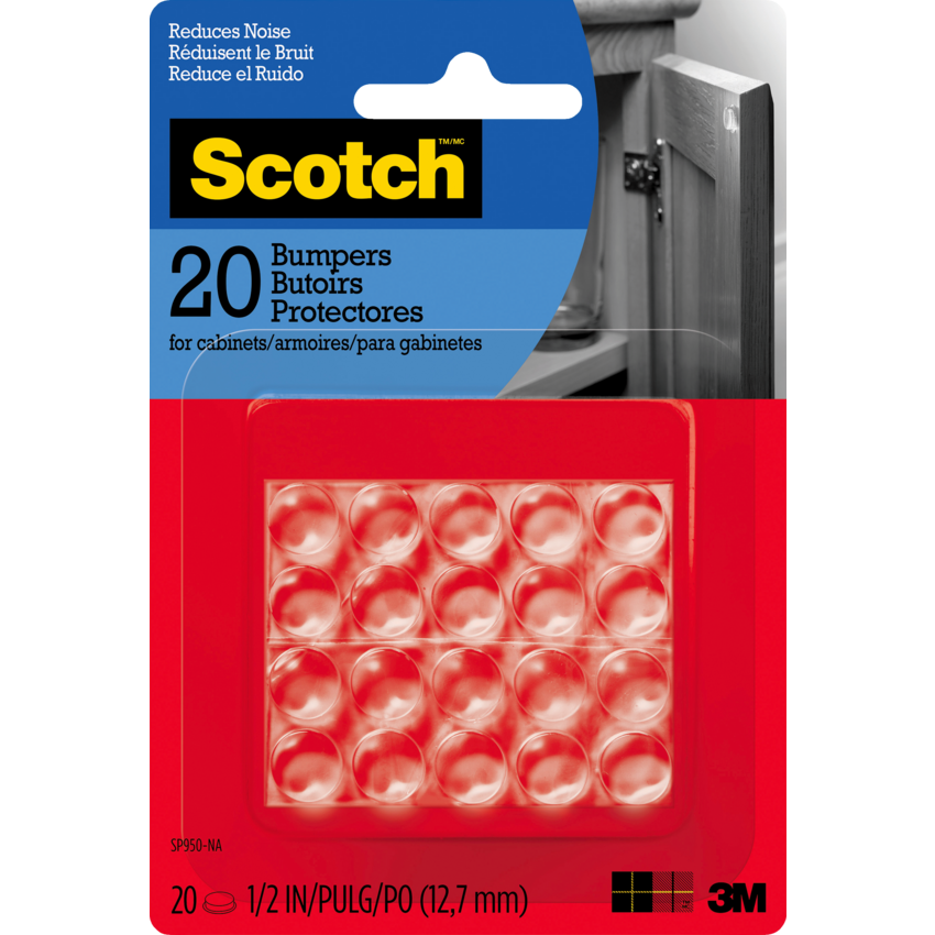 Scotch™ Self-Stick Rubber Pads 1/2" 20/pkg