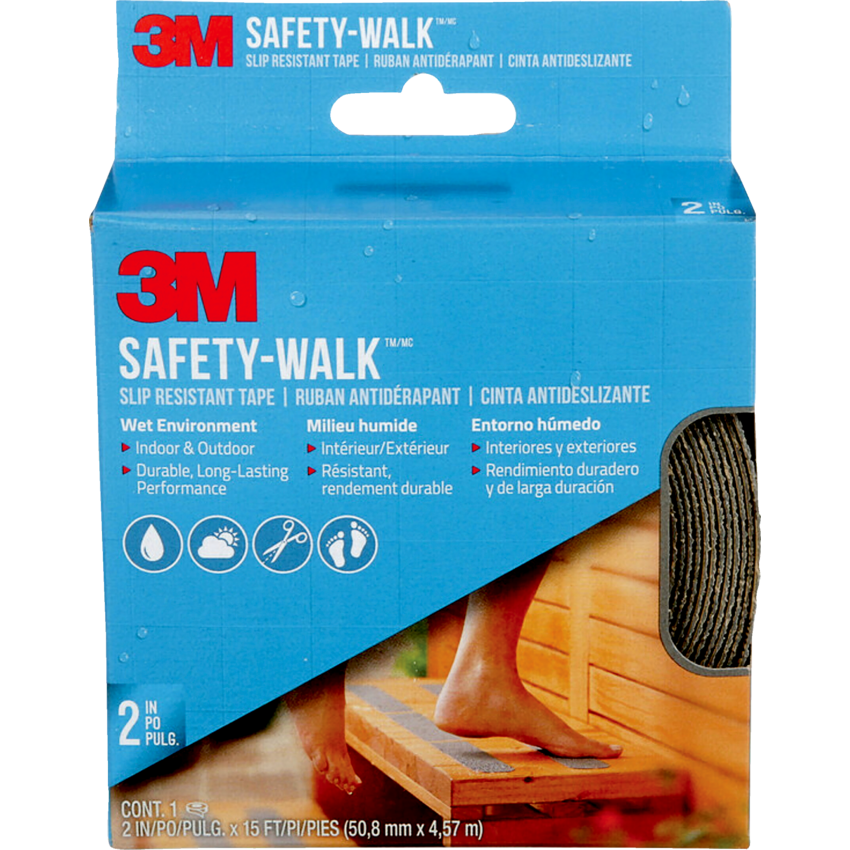 3M™ Safety Walk™ Slip Resistant Tread Tape 2" x 15' Grey