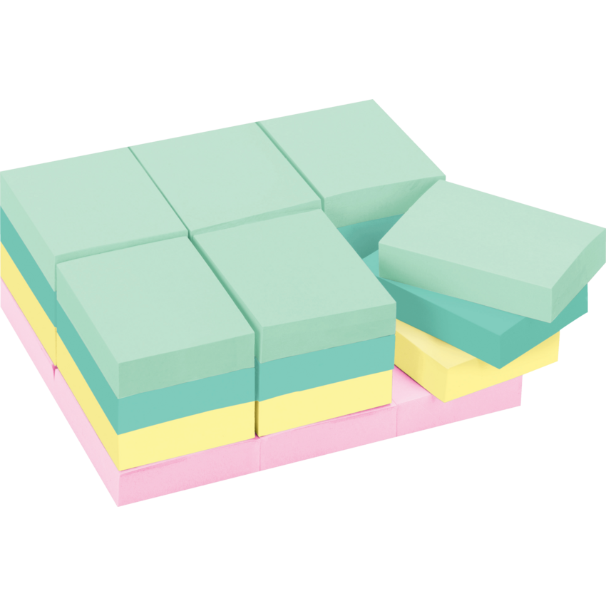Post-it® Notes Cabinet Pack 1-3/8"x 1-7/8" 100 sheets per pad Assorted Beachside Colours 24 pads/pkg