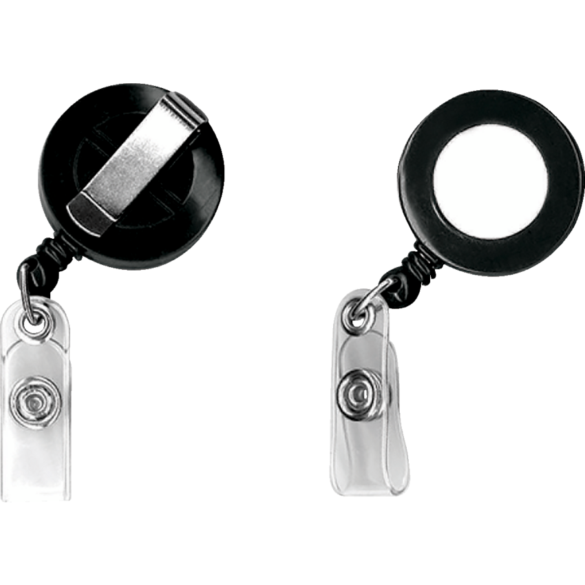 GBC® BadgeMates™ Carabiner Badge Reels Black 25/box