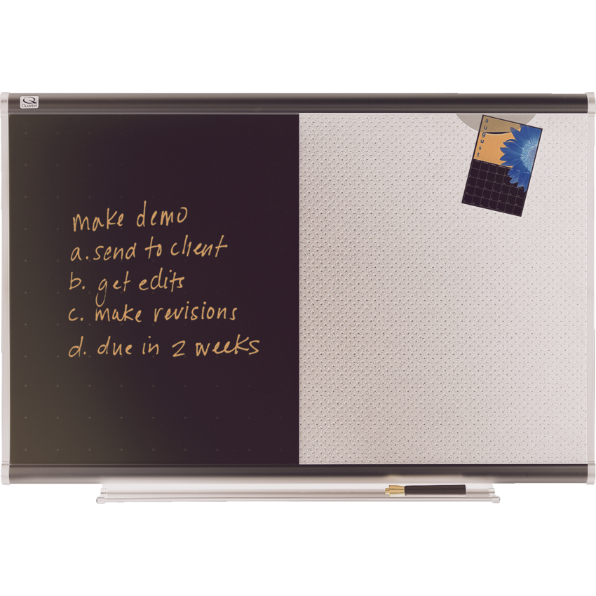 Quartet® Arc™ Cubicle Magnetic Dry-Erase Board w/Silver Frame 14" x 24