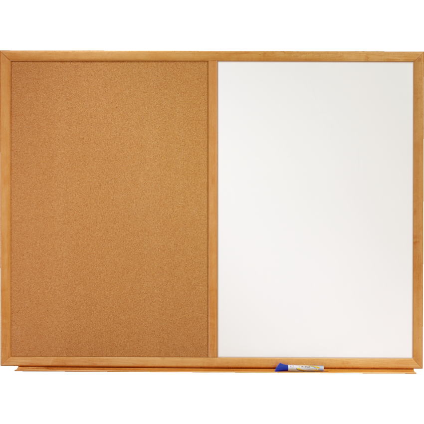 Quartet® Combination Board w/Oak finish frame 36" x 48