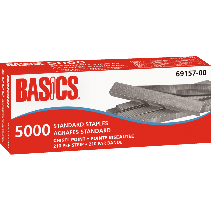 Basics® Standard Staples Chisel Point 5,000/box