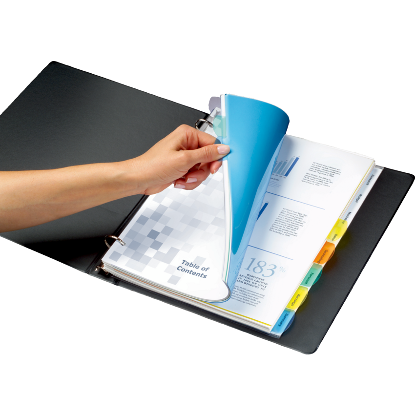 Wilson Jones® View-Tab® Transparent Dividers 8-Tabs Assorted Colours
