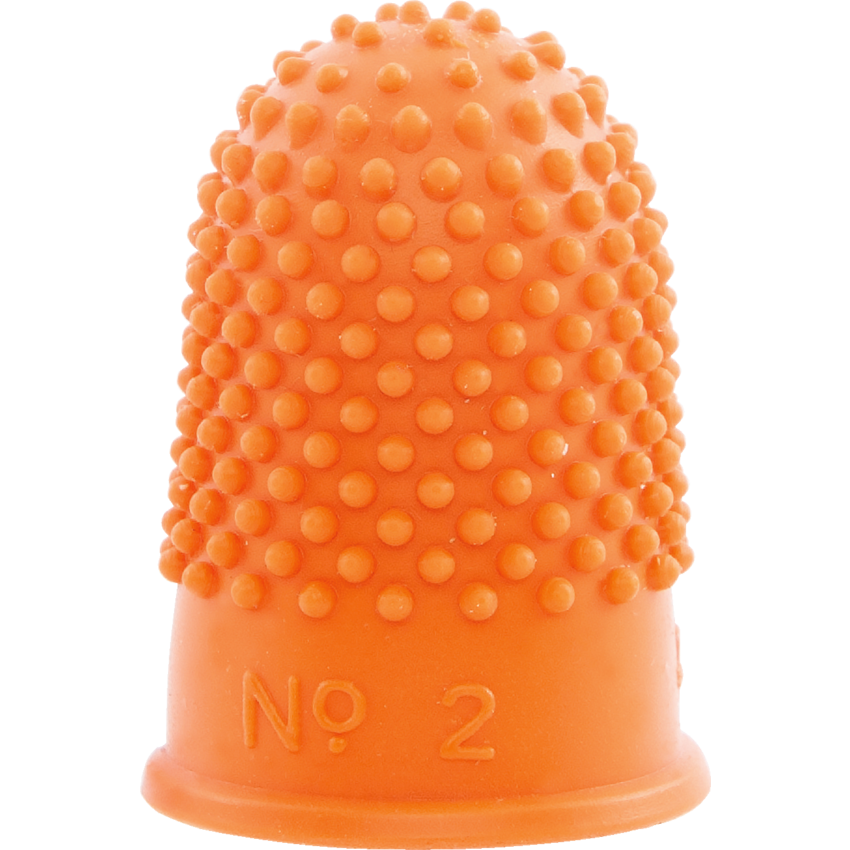 Westcott® Heavy Duty Rubber Finger Stalls Non-Ventilated Large (2) Amber 12/box