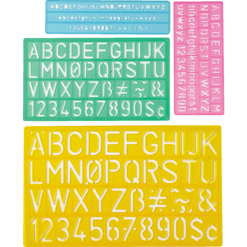 C-Thru® Letter and Number Template 4/pkg