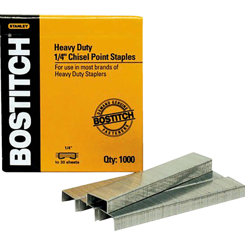 Bostitch® Heavy Duty Staples 1/4" 2-25 sheets 1,000/box