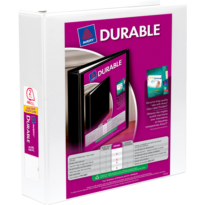 Avery® Durable View Presentation Binder 2" White