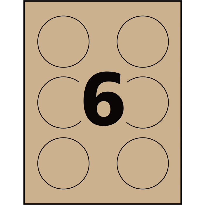 Avery® Print-to-the-Edge Round Labels 3" Kraft Brown 90/pkg