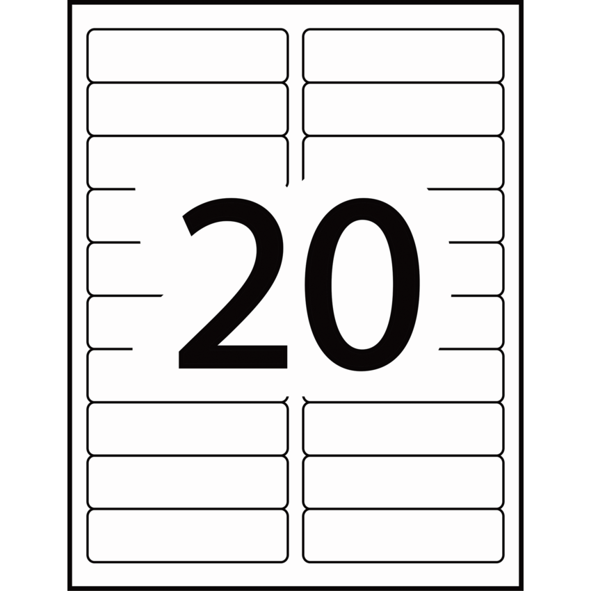 Avery® White Rectangle Labels with Easy Peel® 1" x 4" (2,000 Labels) Laser and Inkjet White 100 sheets/box