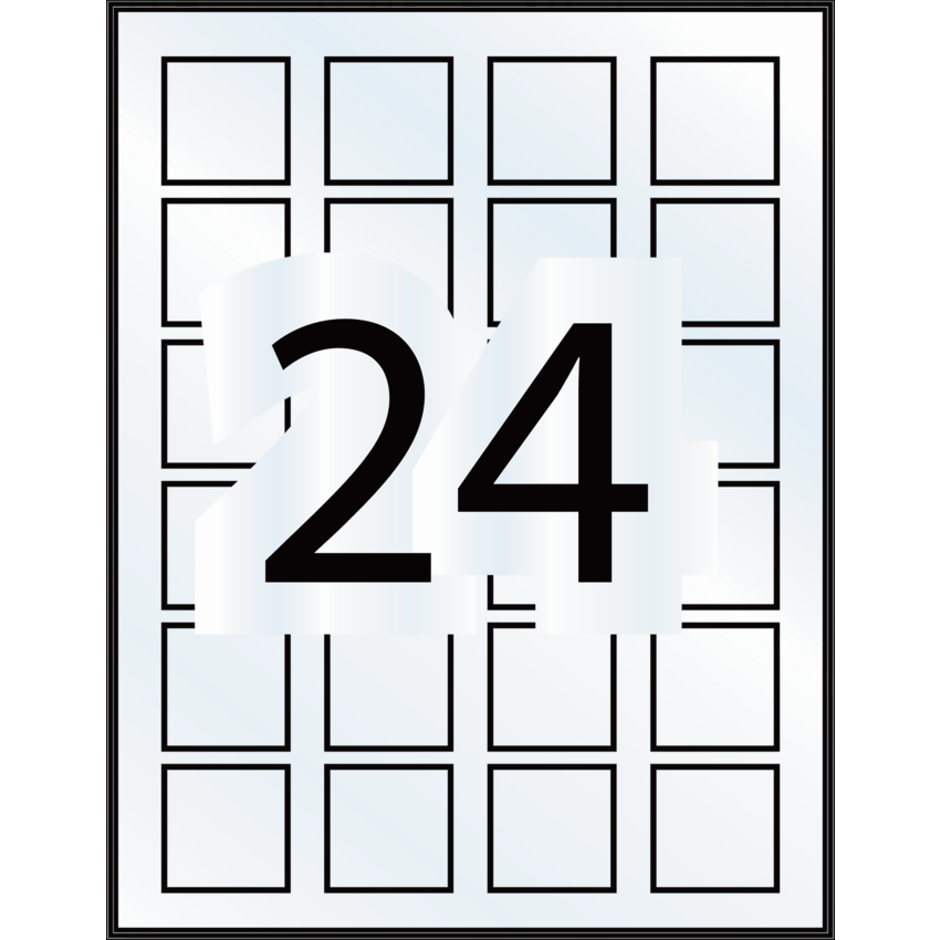 Avery® Easy Peel® Clear Labels Square 1-1/2" x 1-1/2" 240/pkg