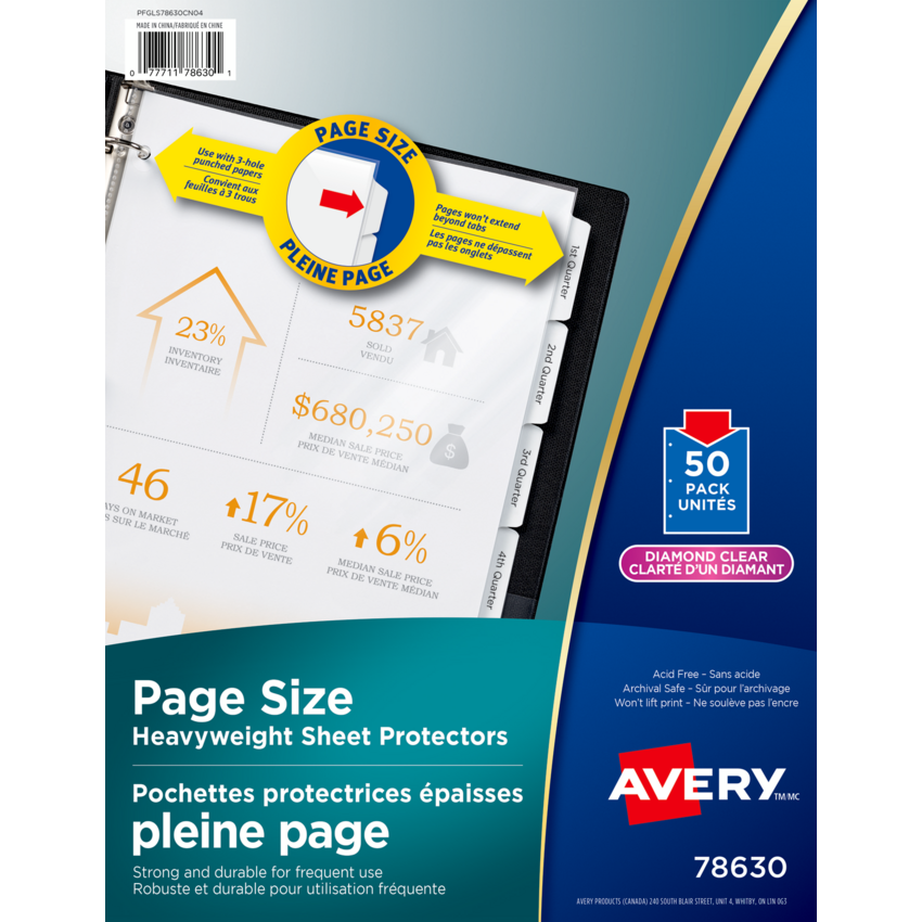 Avery® Page Protectors 4 mil Clear Letter 50/box