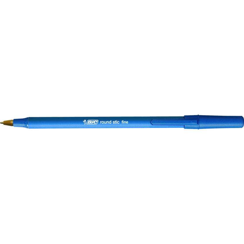 Bic® Round Stic Pens Fine Point Blue 12/box