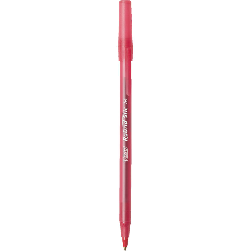Bic® Round Stic® Pens Medium Point Red 12/box