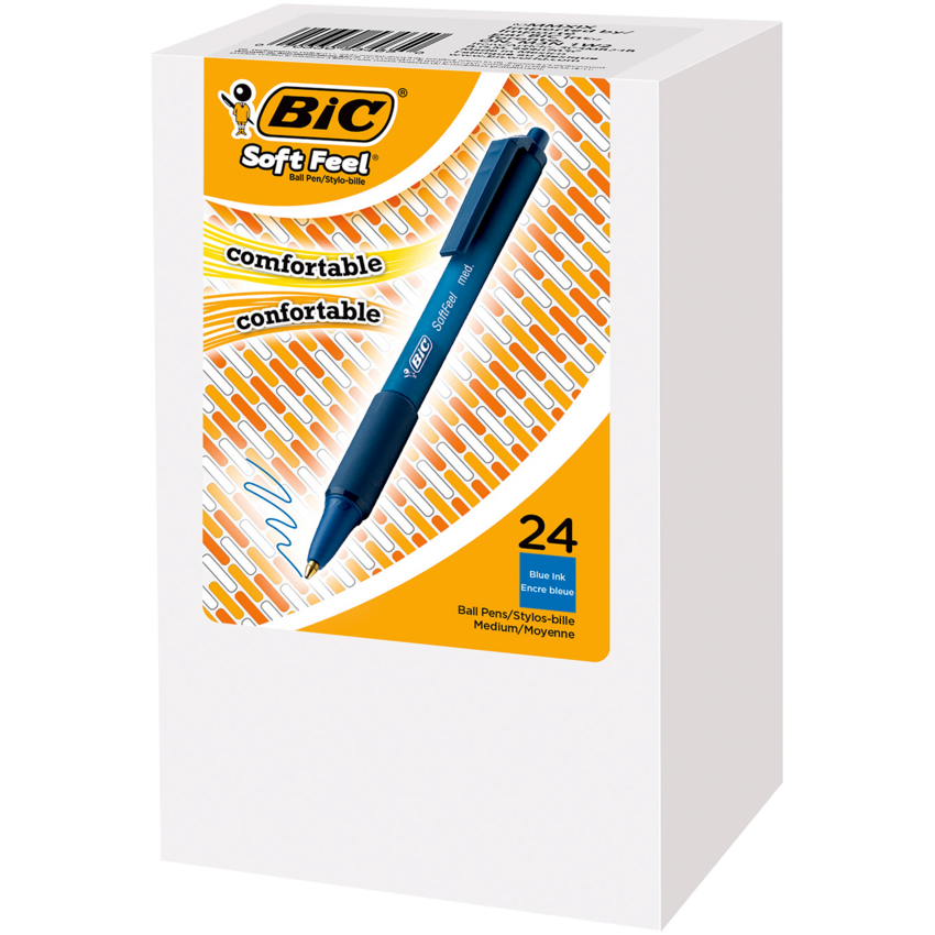 Bic® SoftFeel® Retractable Ball Point Pen Medium Point Blue 24/box