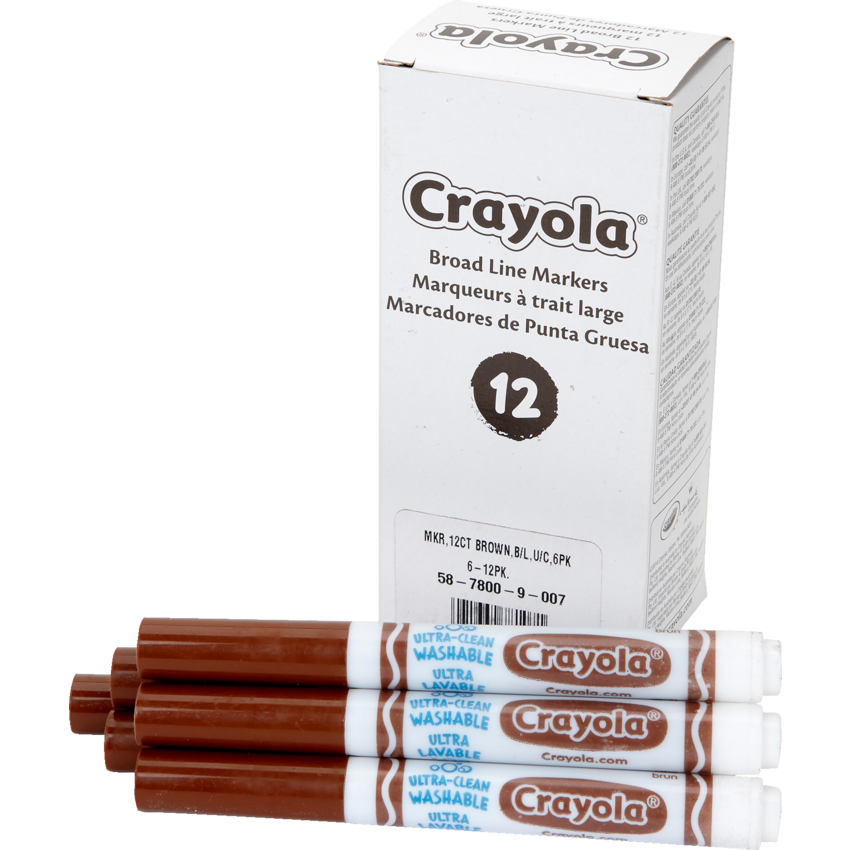 Crayola® Markers Broad Brown 12/box