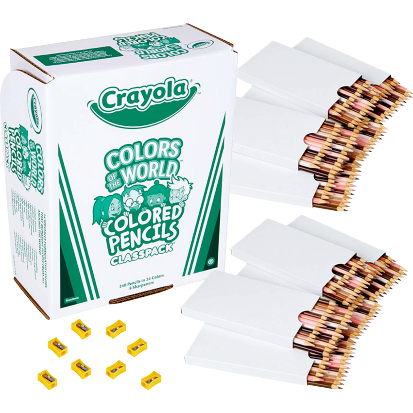 Crayola® Colors of the World™ Classpack Coloured Pencils Assorted Colours 24 per package 10 packages/cse