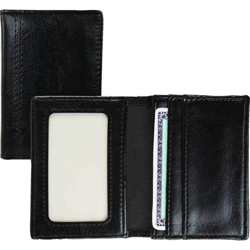 Bugatti Business Card Wallet 20-Card Capacity Synthetic Leather Black
