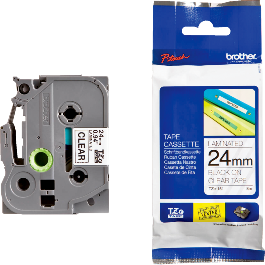 Brother® P-Touch® TZ Tape 1" Black on Clear