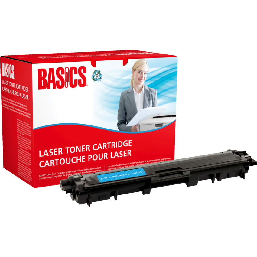 Basics® Remanufactured Laser Cartridge High Yield (Brother #TN225C) Cyan
