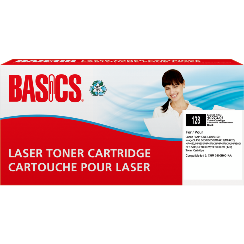 Basics® Remanufactured Laser Cartridge (Canon #128) Black