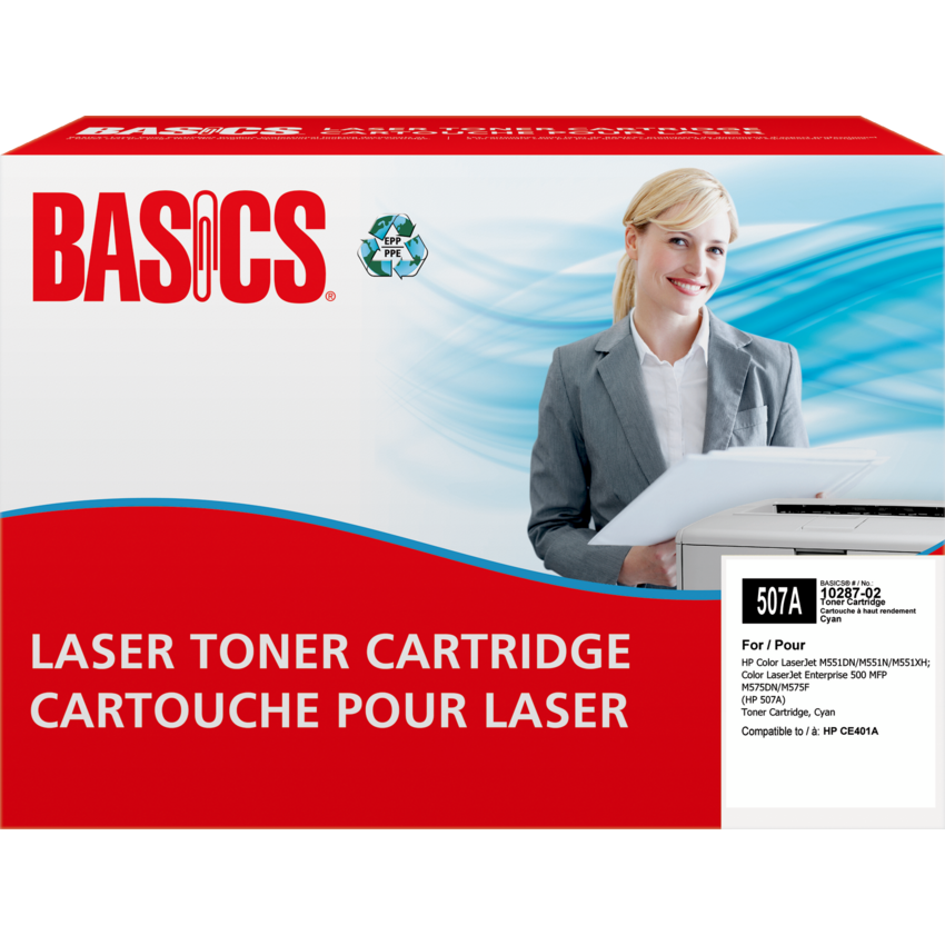 Basics® Remanufactured Laser Cartridge (HP 507A) Cyan