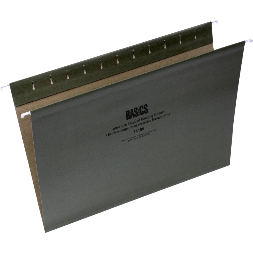 Basics® Recycled Hanging Folders Letter Green 50/box