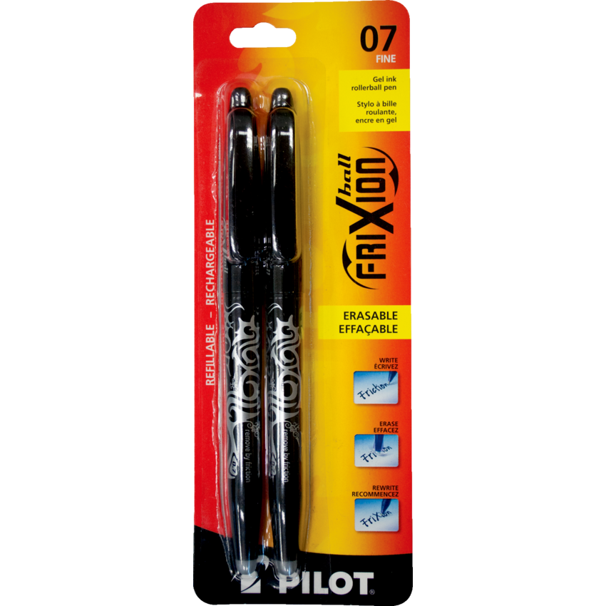 Pilot® FriXion® Ball Erasable Gel Pen 0.7mm Black 2/pkg