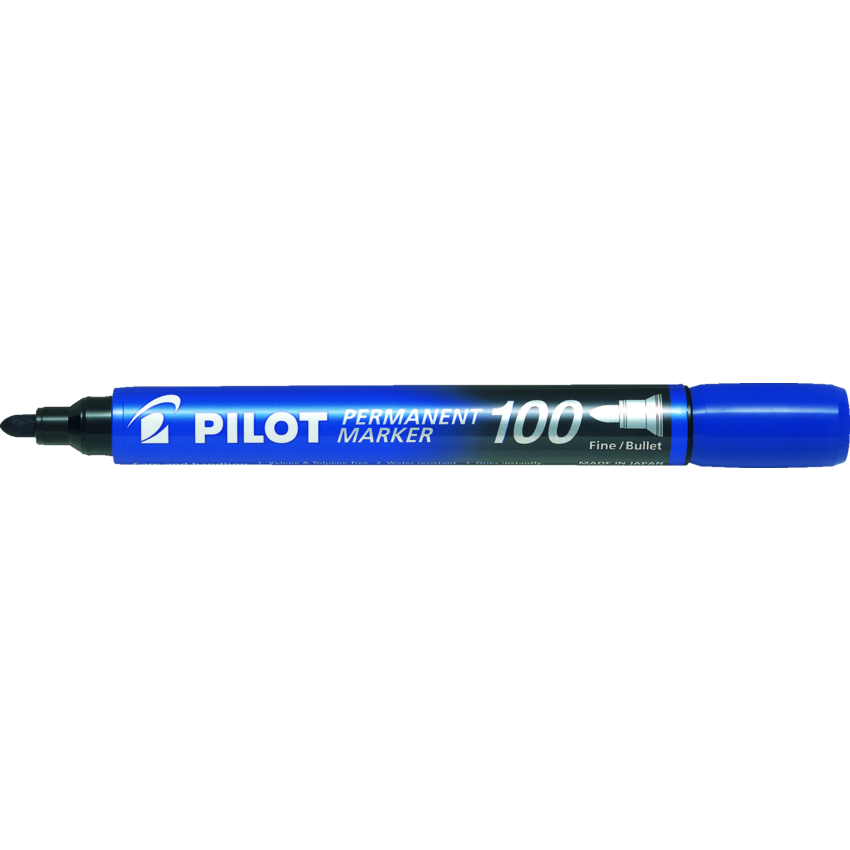 Pilot® Permanent Markers Bullet Tip Blue 12/box