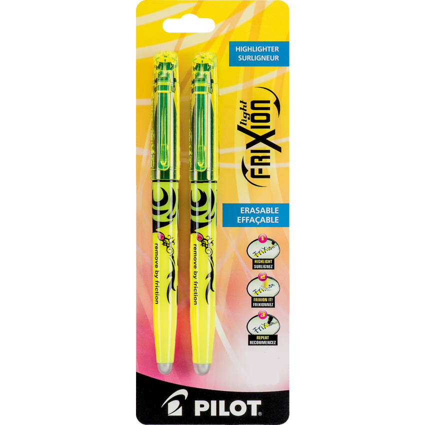 Pilot® FriXion® Light Erasable Highlighters Chisel Tip Yellow 2/pkg