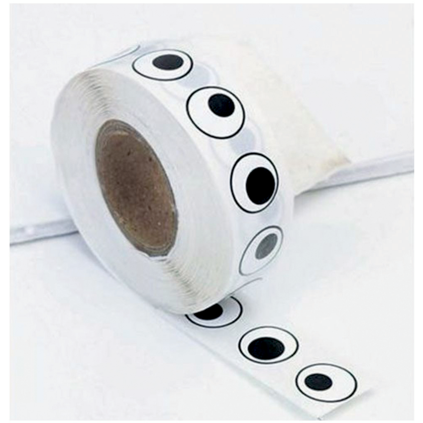DBLG Eye Stickers Black & White 12 mm 1000/roll