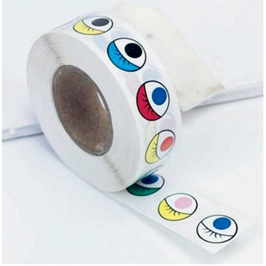DBLG Eye Stickers Assorted Colours 12 mm 1000/roll