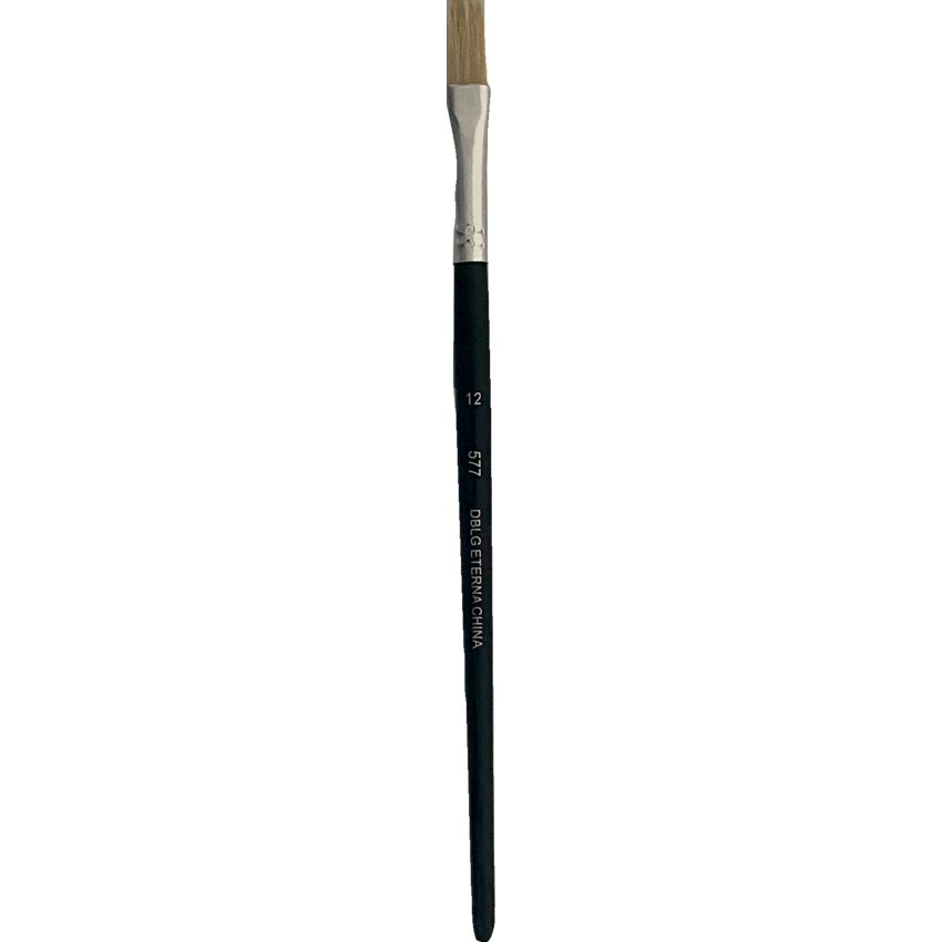 DBLG Flat Hog Hair Paint Brush 577-12 Black 12/box