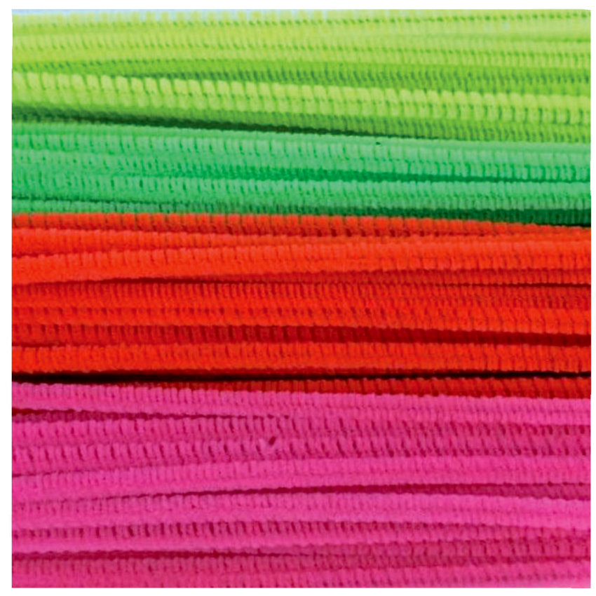 DBLG Chenilles 12" x 4mm Assorted Neon Colours 100/pkg
