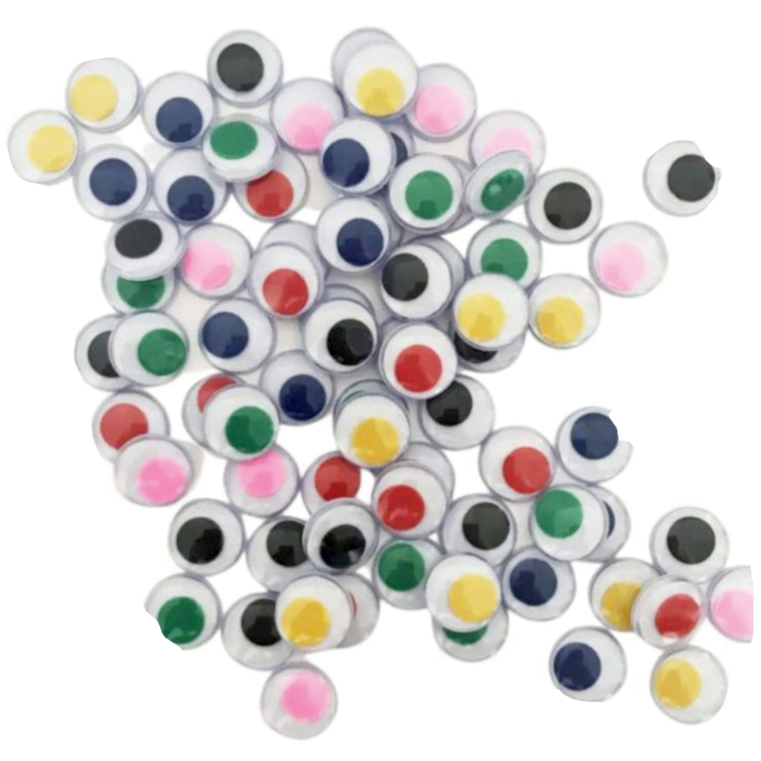 DBLG Wiggly Eyes 10 mm Assorted Colours 100/pkg