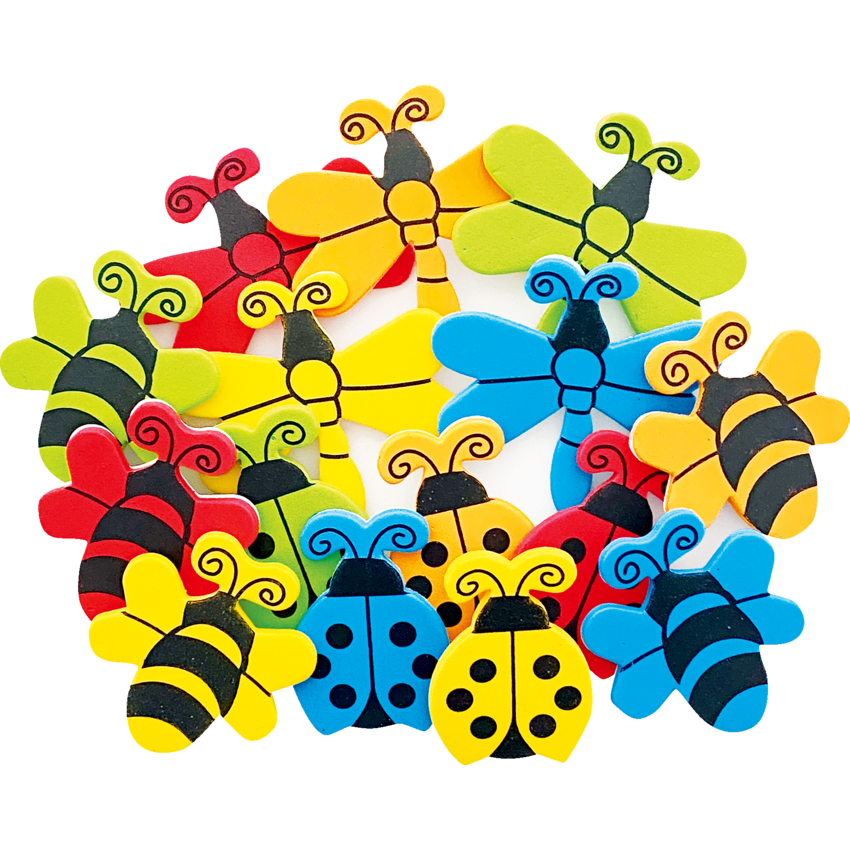 DBLG Self-adhesive Foam Shapes Insects Assorted colours 72/pkg