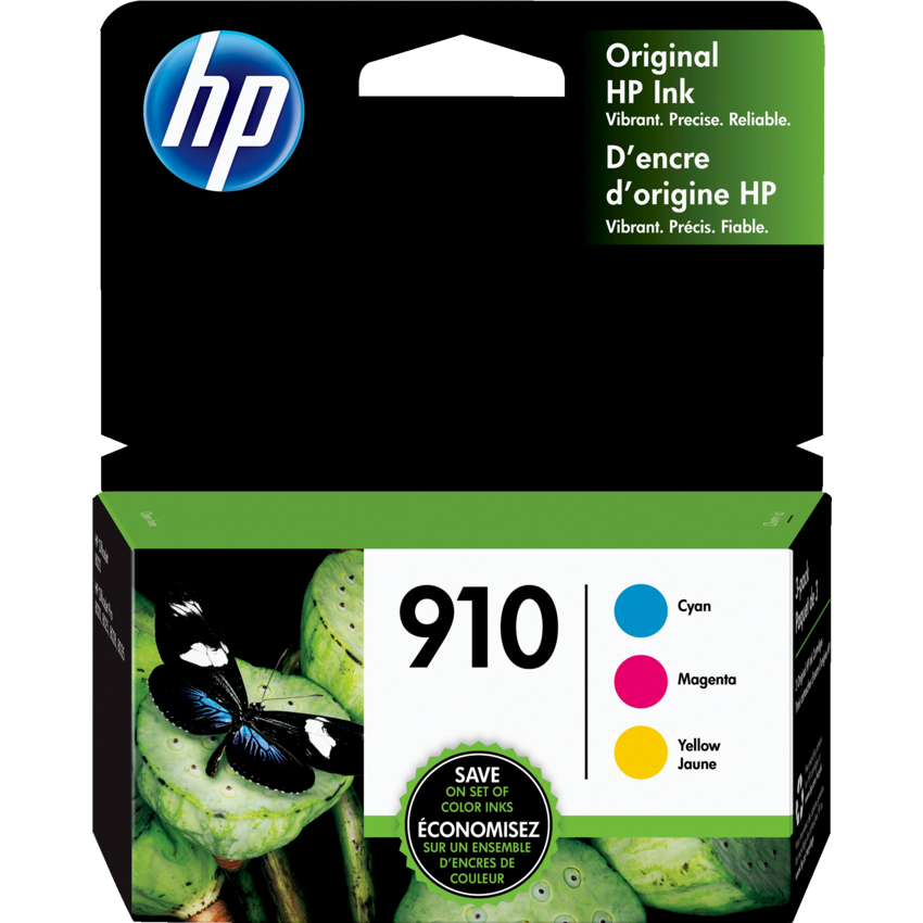 HP Inkjet Cartridge #910 3/pkg Cyan, Yellow, Magenta