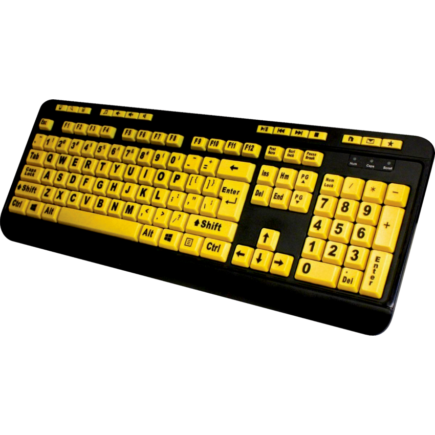 Adesso® Luminous Large Print Desktop Keyboard Black and Yellow