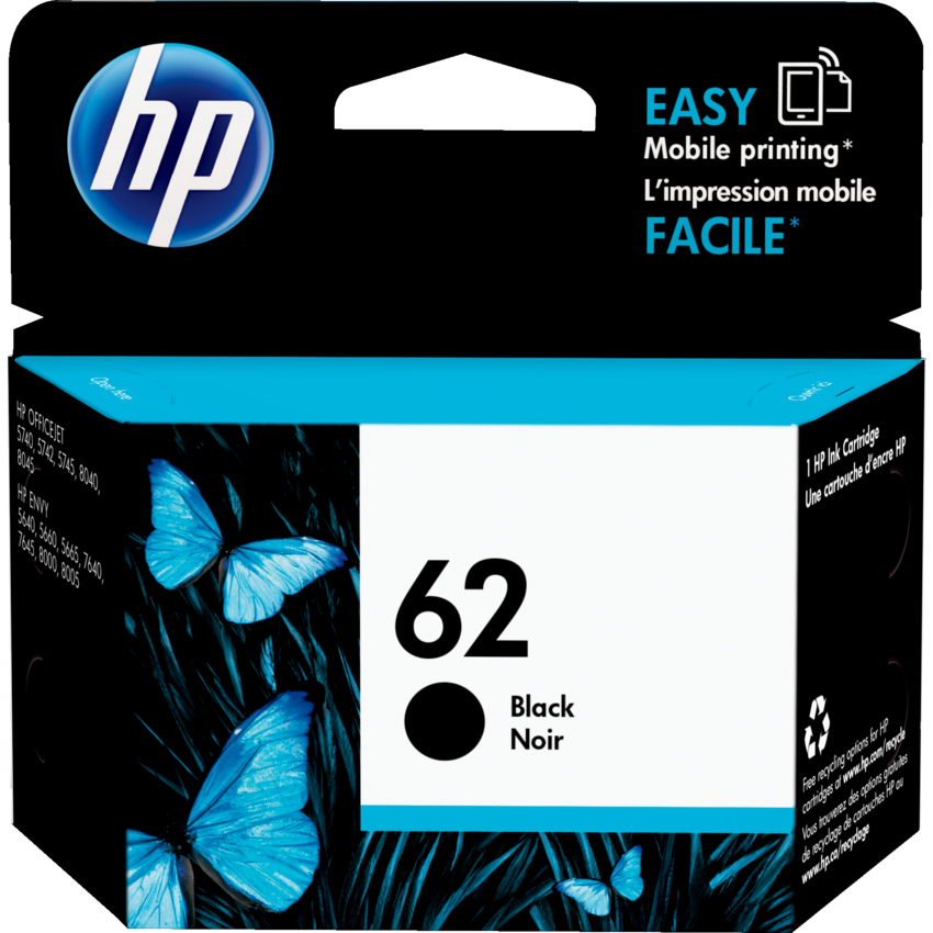 HP Inkjet Cartridge #62 Black