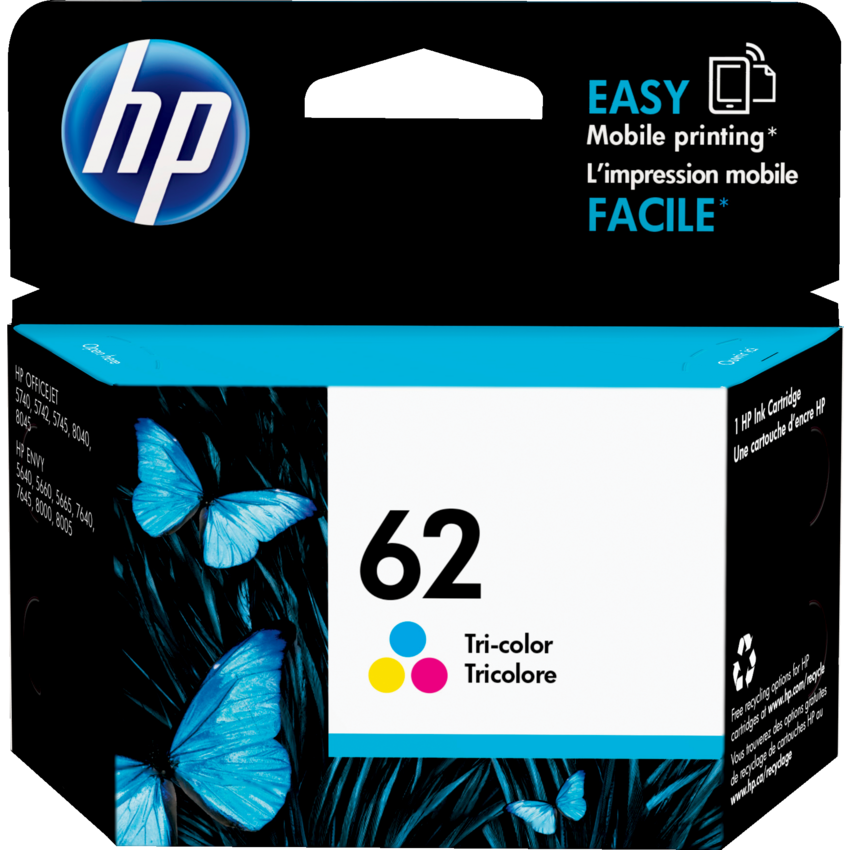 HP Inkjet Cartridge #62 Tricolour